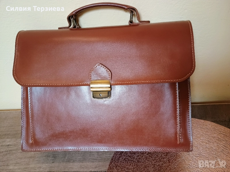 Чисто нова кожена чанта за документи Borse in Pelle / Made in Italy, снимка 1