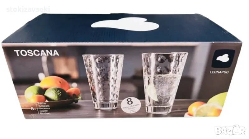 Комплект от 8 прозрачни 330 ml чаши Leonardo Toscana за всякакви поводи, снимка 1