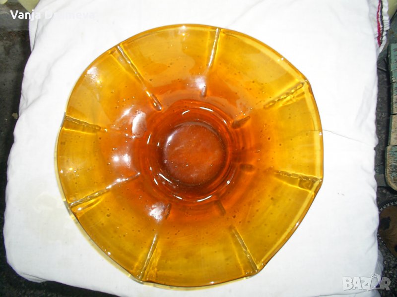 фруктиера - цветно стъкло от 70-те години,неизползвана, снимка 1