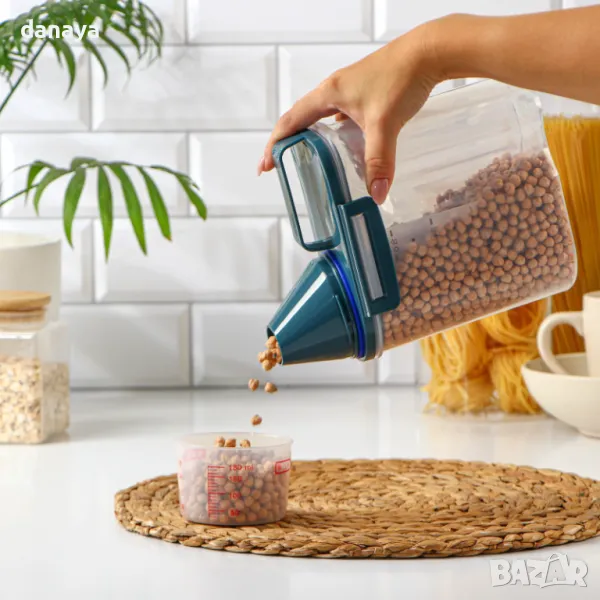 5687 Контейнер за съхранение на насипни продукти с дозатор, 1.5 кг, снимка 1