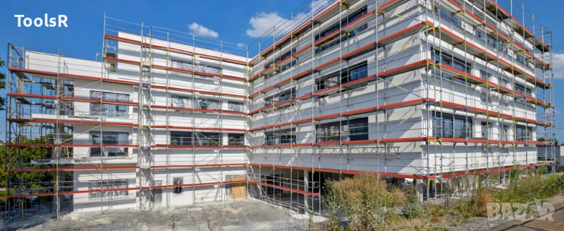 фасадно скеле, рамково скеле, тръбно скеле, външно, метално скеле, Layher SpeedyScaf под наем, снимка 1