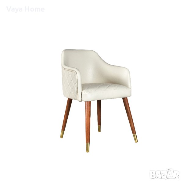 Трапезен стол, Cremoso, Бял, снимка 1