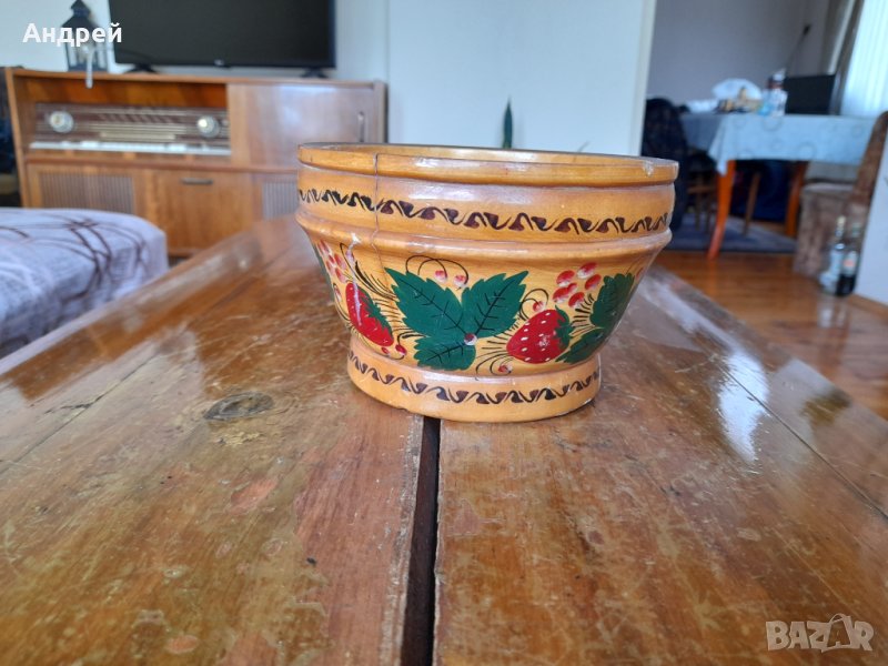 Стара дървена паница,купа #3, снимка 1