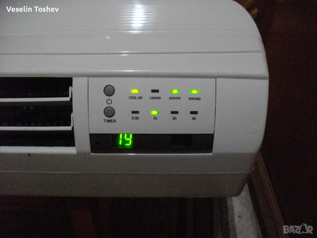 керамична вентилаторна печка 2квт за стена, снимка 1