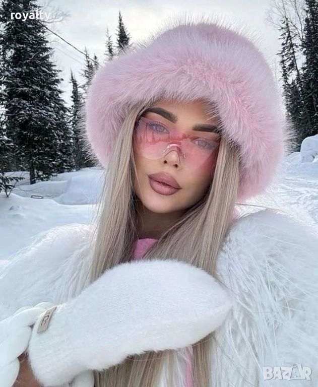 Зимна Мека Розова Дамска Шапка , снимка 1
