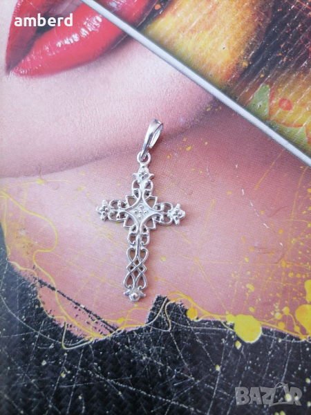Стилен сребърен кръст - модел С012, снимка 1