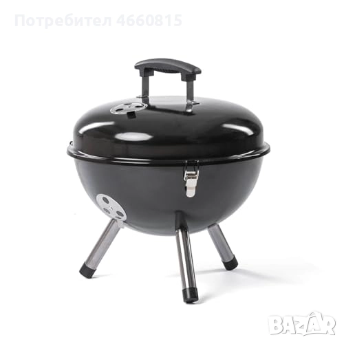 НОВА преносима скара с капак - ROSMARINO BBQ Kettle, подходящ подарък, снимка 1