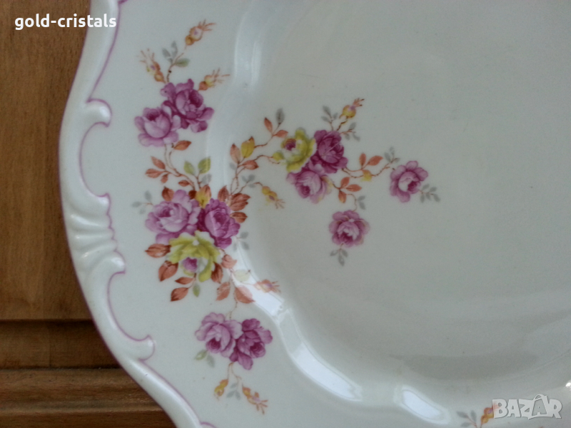 Стар порцелан бароков релеф чинии плитки за основно, снимка 1