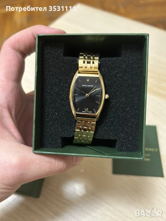 Елегантен дамски часовник MONICA MONACO – Gold/Black, снимка 1