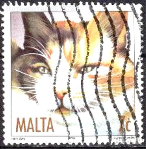 Клеймована марка Фауна Котка 2004 от Малта, снимка 1
