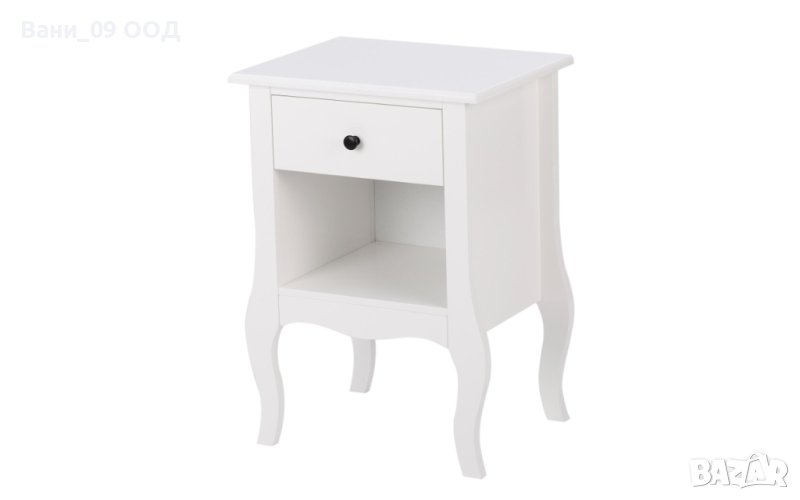 Бяло нощно шкафче в рустикален стил, снимка 1