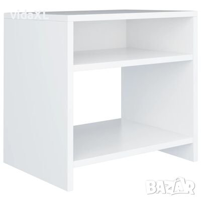 vidaXL Нощно шкафче, бяло, 40x30x40 см, ПДЧ（SKU:806328, снимка 1