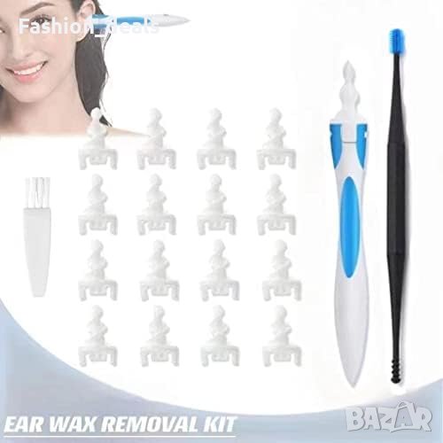 Нови 16 броя силиконови клечки за почистване на уши/Двойна въртяща се глава/Грижа/Възрастни Деца, снимка 1