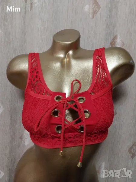 Vestiges M Червено дантелено бюстие , снимка 1