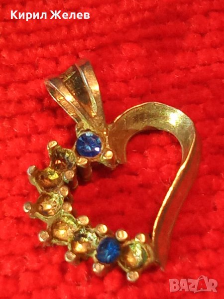 СТАР СЪРЦЕВИДЕН САПФИРЕН СРЕБЪРЕН СРЕБРО 925 МЕДАЛЬОН 34807, снимка 1