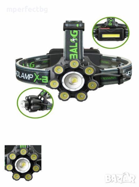 Челник за глава 8+1 LED диода туристическа лампа туристически челник за глава лампа за глава челник , снимка 1