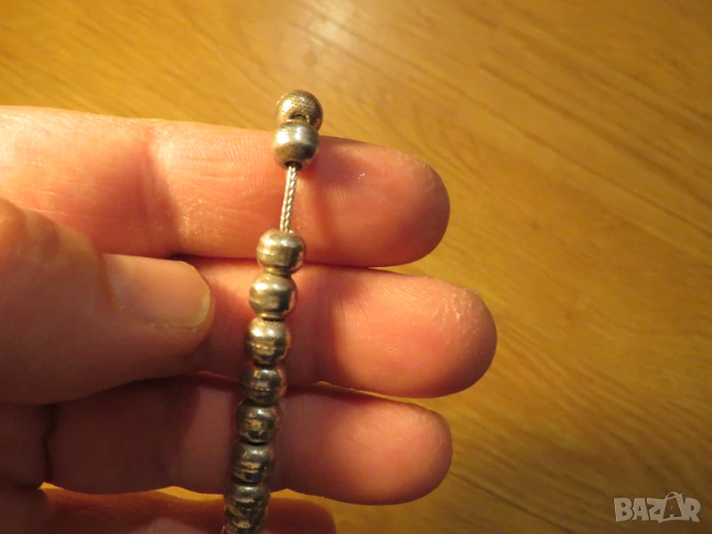 Старинна османска сребърна  броеница  молитвена броеница с 33 мъниста сребро турска броеница, снимка 1