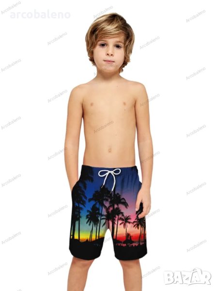 Детски плажни панталони с кокосов принт - 023, снимка 1