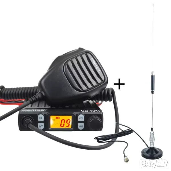 CB мобилна радиостанция Hiroyasu CB-1011 27MHz FM/AM 8W 40Ch+антена, снимка 1