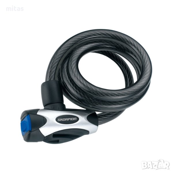 Заключващо устройство за велосипед с катинар ABL-021, 100см/12мм черно, снимка 1