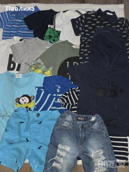 Лот от 11 Тениски и Два Къси Панталона за Момче - 18-24м, снимка 1