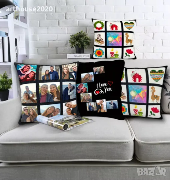Възглавничка с 9 Ваши снимки - персонализирана декорация за дома, снимка 1