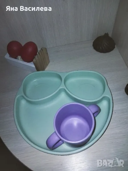 Силиконова чаша и чиния, снимка 1