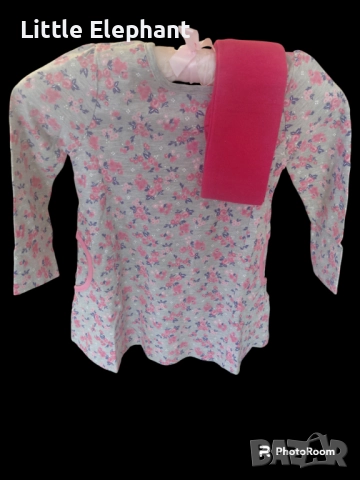 Рокличка за 3-4 год мом на малки розички с джобчета+чорапогащник,Англия/нова