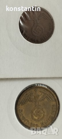 ДВЕ МОНЕТИ ГЕРМАНИЯ 1938, снимка 2 - Нумизматика и бонистика - 42670571