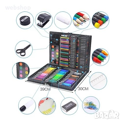 Детски Комплект за рисуване от 150 части в куфарче, снимка 3 - Рисуване и оцветяване - 41411675