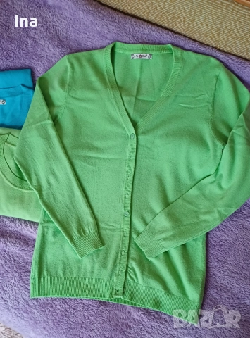 Комплект зелена жилетка и блузка , снимка 7 - Комплекти - 52556212