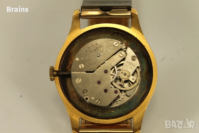 1960's SECORY Позлатен Швейцарски Ръчен Часовник, снимка 9 - Мъжки - 52380186
