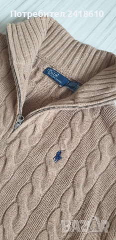 POLO Ralph Lauren Cable Wool / Cashmere Knit Womens Size S НОВО! ОРИГИНАЛ! Дамски Пуловер с 3/4 Цип 