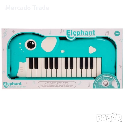 Детска йоника Слонче, Със светлини, звуци и 25 песнички, Зелен, снимка 2 - Музикални играчки - 52529564