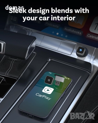 OTTOCAST MINI 3.0 Slim 2025 подобрен безжичен CarPlay адаптер, 2-в-1 за iPhone и Android Auto, снимка 5 - Аксесоари и консумативи - 52130163
