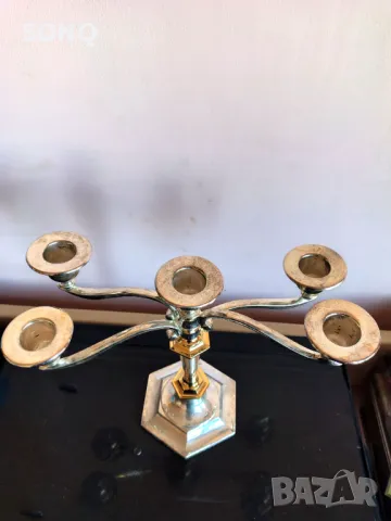 Страхотен Посребрен Свещник, снимка 6 - Антикварни и старинни предмети - 48129461