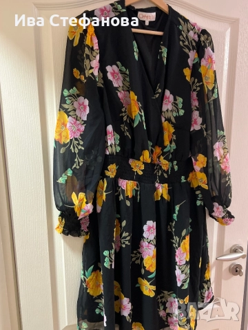 Нова феерична ежедневна елегантна рокля V образно деколте флорален принт цвета Only , снимка 2 - Рокли - 51634337