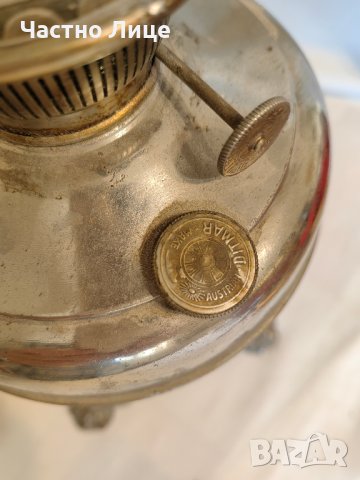 Старинна Бронзова Австрийска Газена Лампа DITMAR със Шише, снимка 4 - Антикварни и старинни предмети - 42002483