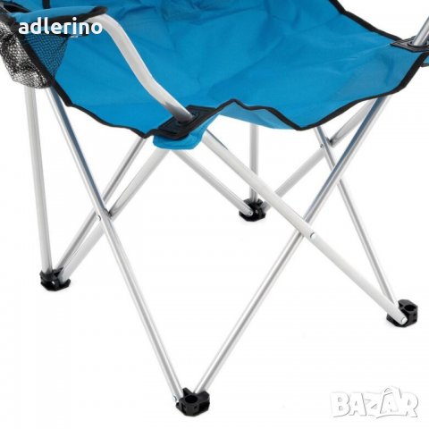 Комплект от 2 броя сгъваеми столове, плаж, къмпинг, градина, рибарски стол, до 120 кг, сини, снимка 4 - Градински мебели, декорация  - 34311661