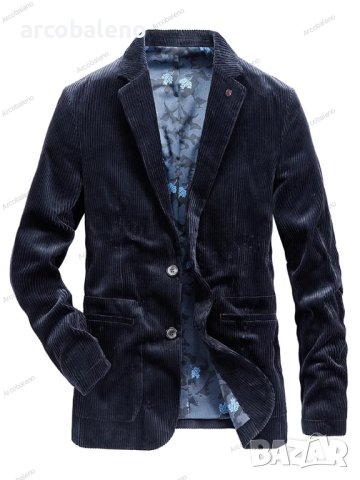 Мъжко модно ежедневно сако (блейзър) от рипсено кадифе - 023