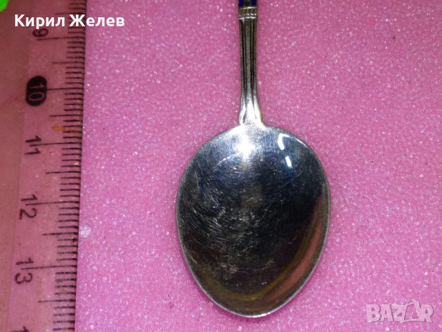 BAD EMS СТАРА НЕМСКА КОЛЕКЦИОНЕРСКА ЕМАЙЛИРАНА СРЕБЪРНА ЛЪЖИЧКА За КАФЕ СРЕБРО 800 RFK ПРОБА 42989, снимка 13 - Колекции - 44376185