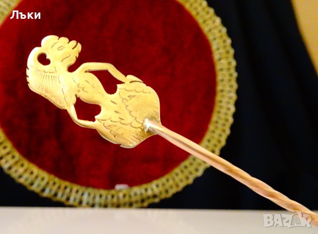 Медна лъжица за капучино,коктейли с фигура Wayang. , снимка 3 - Антикварни и старинни предмети - 41447891