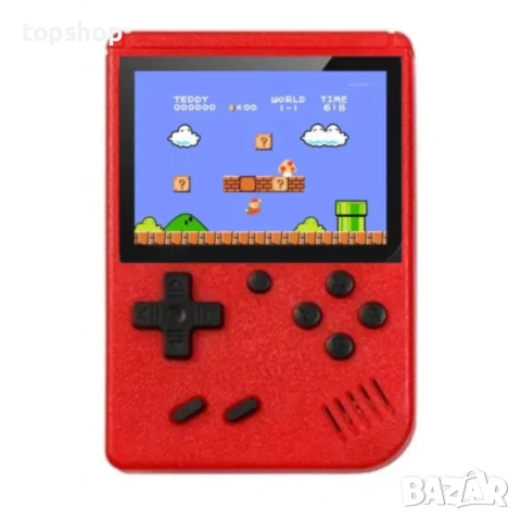 НОВА Преносима игрална ретро конзола с цветен дисплей и 400 игри, TV Out, Червена