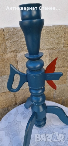Голям дървен свещник внос от Скандинавия , снимка 3 - Декорация за дома - 52842148