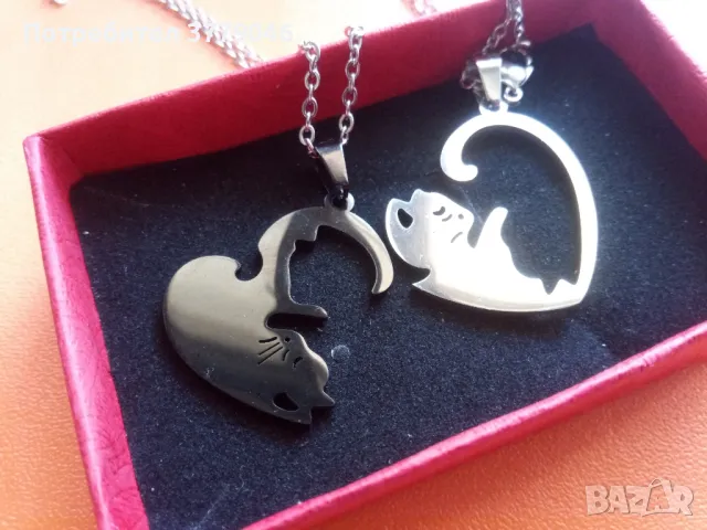 Комплект колиета Обичам котките , снимка 3 - Бижутерийни комплекти - 50322501