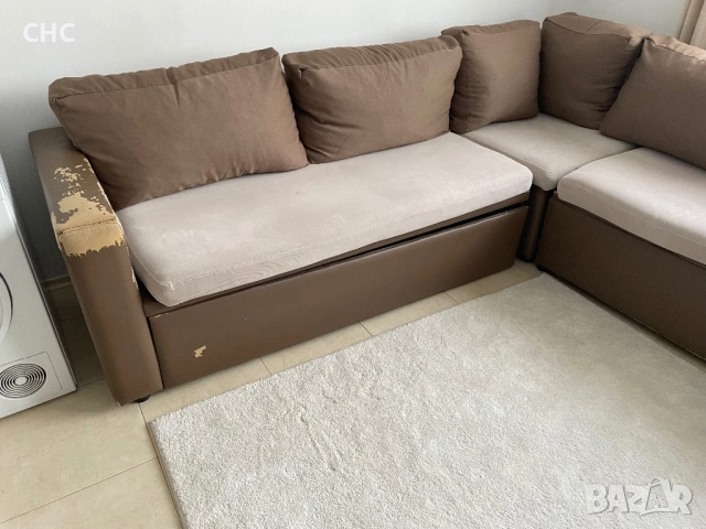 Ъглов разтегателен диван с размери 270/230 см. Холова гарнитура., снимка 4 - Дивани и мека мебел - 52352004