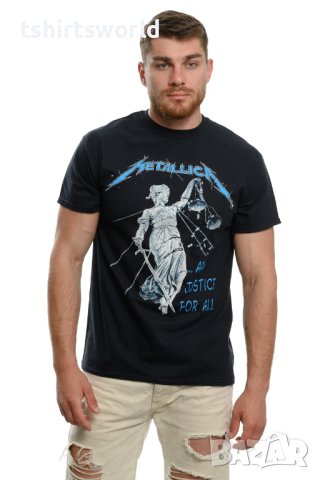 Нова мъжка тениска с дигитален печат на музикалната група METALLICA and justice for all, снимка 7 - Тениски - 40426698