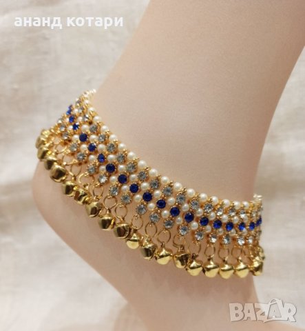 Паял-украшения за глезени с камъчета, перли и звънчета, снимка 3 - Други - 35766495