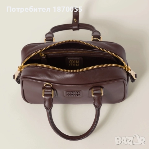 Оригинална кожена чанта Miu Miu Arcadie, снимка 3 - Чанти - 52875371
