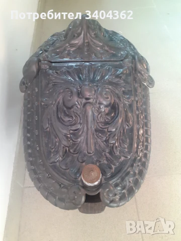 Голям стар бароков емайлиран мангал печка чугун, снимка 2 - Антикварни и старинни предмети - 50667038